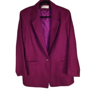 Vintage Dumas 100% Wool Single Button Blazer Sz 10